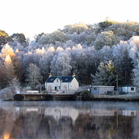 Buy canvas prints of Frosty Weather near Loch Ness by Jacqi Elmslie