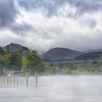 Buy canvas prints of Mist Clearing from Derwentwater by Jacqi Elmslie