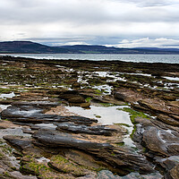 Buy canvas prints of Rocks and Rock pools at Embo beach Scotland by Jacqi Elmslie