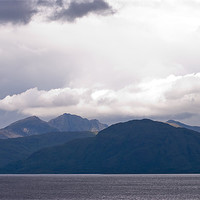 Buy canvas prints of The Morvern Hills from Ballachulish by Jacqi Elmslie