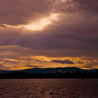 Buy canvas prints of Sunset Lake Menteith by Jacqi Elmslie