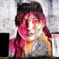 Buy canvas prints of Graffiti Girl by Jim kernan