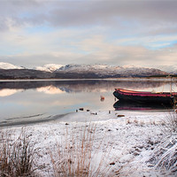 Buy canvas prints of Cold day on Loch Sheil by Jim kernan