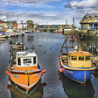 Buy canvas prints of Mevagissey Fishing Harbour by Jim kernan