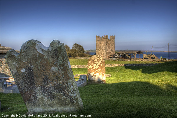 Kilclief Churchyard and Castle Picture Board by David McFarland