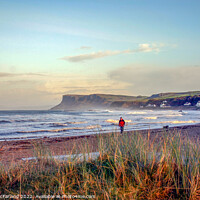 Buy canvas prints of Wintry walk at Ballycastle by David McFarland