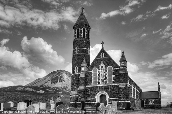 Dunlewey Chapel and Errigal Picture Board by David McFarland