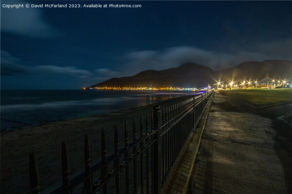 Night view of Newcastle, County Down Picture Board by David McFarland