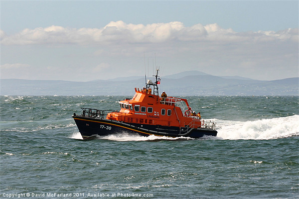Portrush Lifeboat Picture Board by David McFarland
