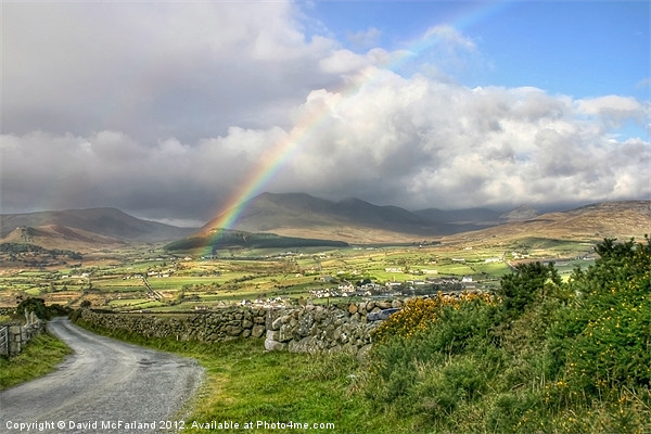 Majestic Rainbow Over Mourne Valley Picture Board by David McFarland