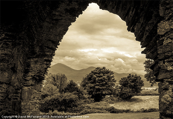 Mourne view arch Picture Board by David McFarland