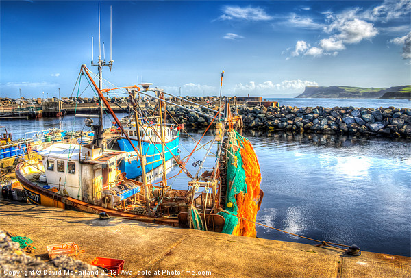 Fishing boats at Ballycastle Picture Board by David McFarland