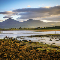 Buy canvas prints of Evening anglers at the Mournes by David McFarland
