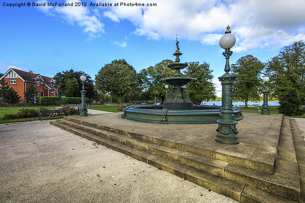Victoria Fountain Lurgan Park Picture Board by David McFarland