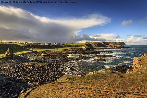 Dunseverick in the sunshine Picture Board by David McFarland