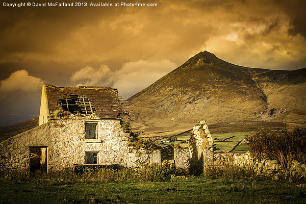 Derelict Homestead in Mountains of Mourne, County  Picture Board by David McFarland