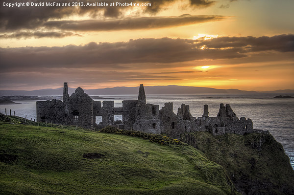 Dramatic Dunluce Sunset Picture Board by David McFarland