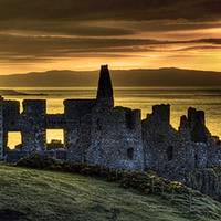 Buy canvas prints of Dunluce Castle panorama by David McFarland