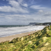 Buy canvas prints of Blustery Ballycastle by David McFarland