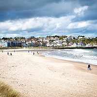 Buy canvas prints of Blustery walk at Ballycastle by David McFarland