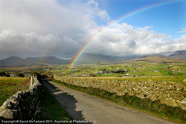 Mourne Mountain Rainbow Picture Board by David McFarland