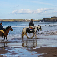 Buy canvas prints of Horses on the shore in Northern Ireland by David McFarland