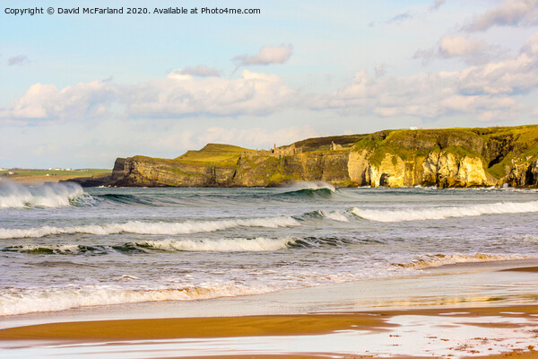 Dunluce Castle and the White Rocks beach, Northern Picture Board by David McFarland