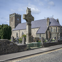 Buy canvas prints of Dromore Cathedral and Cross, Northern Ireland by David McFarland