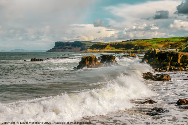 April sunshine at Ballycastle Picture Board by David McFarland