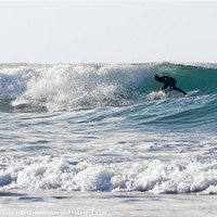 Buy canvas prints of Surfers at Porthtowan Cornwall by Brian Roscorla