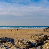 Buy canvas prints of The Beach at Porthtowan Cornwall by Brian Roscorla