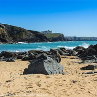Buy canvas prints of Cornish Seascape Gunwalloe by Brian Roscorla