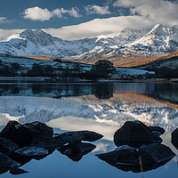 Buy canvas prints of Mirrored Mountains by Andy Morley