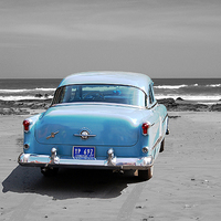 Buy canvas prints of Auto on the Beach by james balzano, jr.
