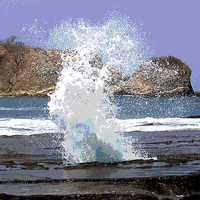 Buy canvas prints of Colorful Blow Hole by james balzano, jr.