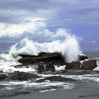 Buy canvas prints of Waves Crashing Ashore by james balzano, jr.