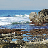 Buy canvas prints of  Seacoast Rocks at Low Tide by james balzano, jr.