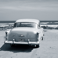 Buy canvas prints of Car on Beach Duotone by james balzano, jr.