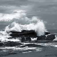 Buy canvas prints of  Waves Crashing on Rocks Duo by james balzano, jr.