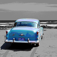 Buy canvas prints of  Revised Car on Beach by james balzano, jr.