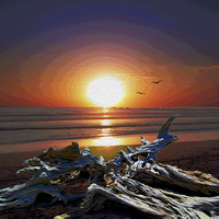 Buy canvas prints of Sunset Painting  by james balzano, jr.