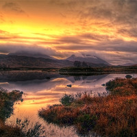 Buy canvas prints of Golden Sunrise Over Loch Ba by Aj’s Images