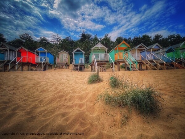 Beach huts at Wells-Next-On-Sea Picture Board by Aj’s Images