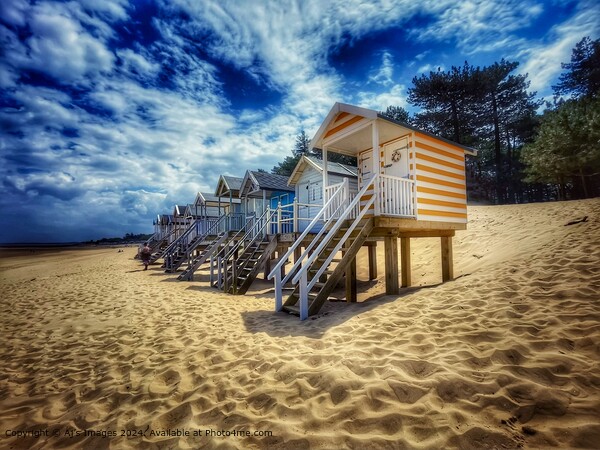 Beach huts at Wells Next On Sea  Picture Board by Aj’s Images