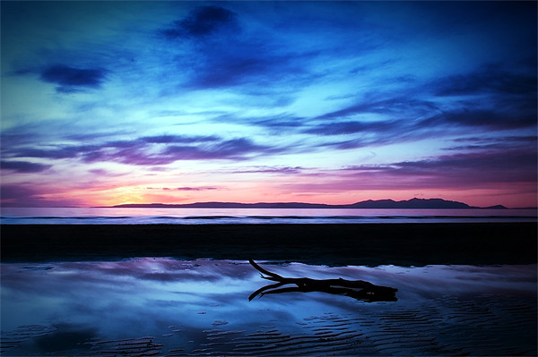 Sunset Over Troon Beach Framed Mounted Print by Aj’s Images