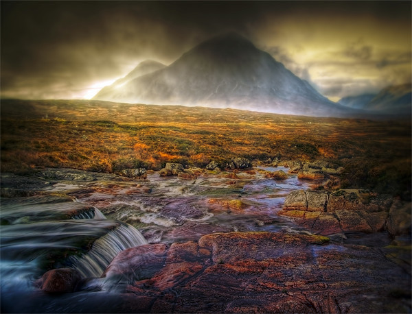 Golden Skies Of Glen Coe Picture Board by Aj’s Images