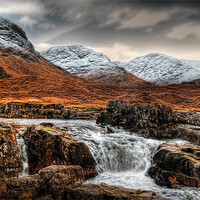 Buy canvas prints of Glen Etive Waterfall by Aj’s Images