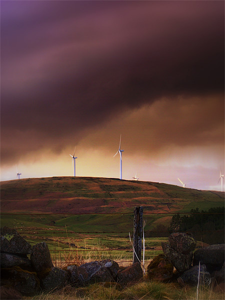 Storm Clouds Over Wind Farm. Picture Board by Aj’s Images