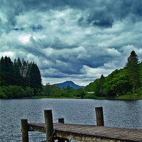 Buy canvas prints of Jetty Over Loch Ard, Scotland. by Aj’s Images