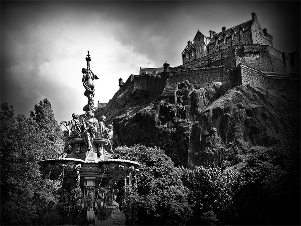 The Ross Fountain, Edinburgh in B&w. Picture Board by Aj’s Images
